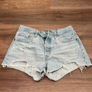 Levi's Premium 501 ORIGINAL FIT HIGH RISE WOMEN'S SHORTS Light Wash Waist 31